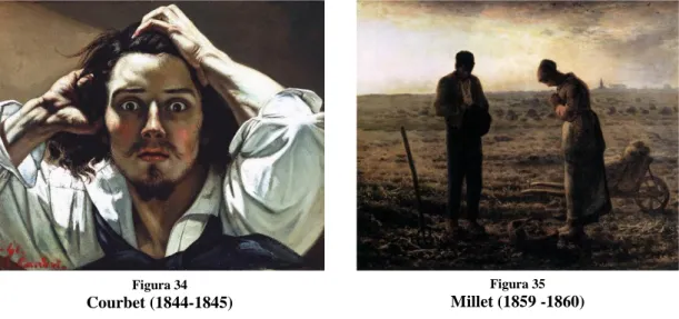 Figura 34  Courbet (1844-1845)  Figura 35  Millet (1859 -1860)  Figuras 36 e 37  Degas (1878) – Cassatt (1879)