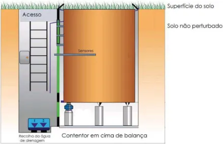 Figura 8.5 Representação esquemática de um lisímetro.  