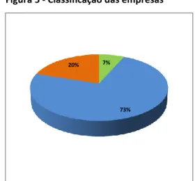 Figura 4- Sector de Actividade                             Figura 5 - Classificação das empresas       