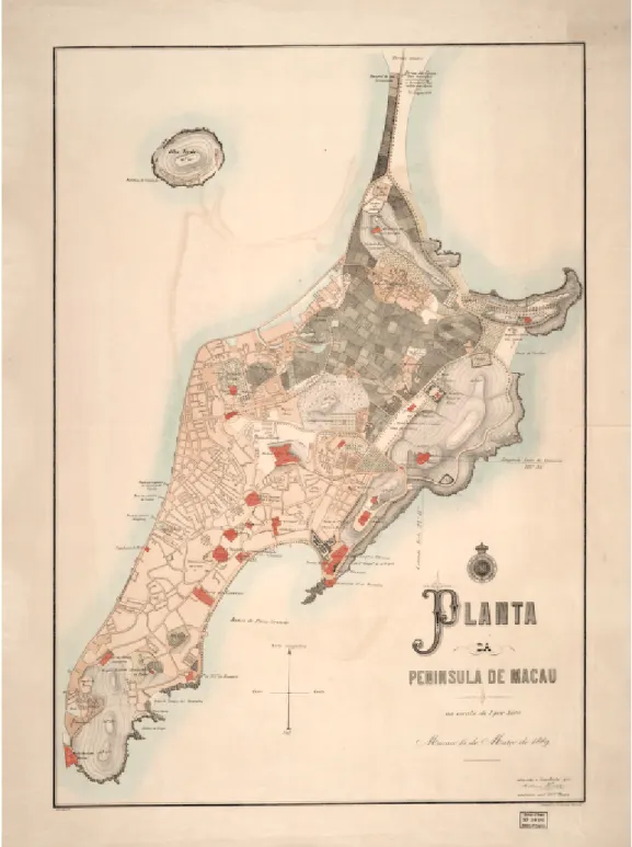 Figura 1 – Planta da Península de Macau (1889) 