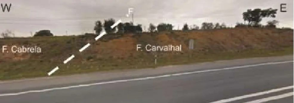 Fig. 4 - Contacto entre Formação Cabrela e Formação do Carvalhal 