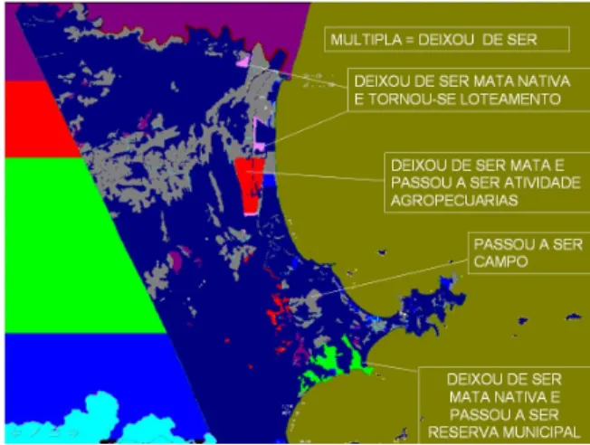Figura  9.  Slide  do  tutorial  referente  aos  resultados  da  assinatura  ambiental  da  categoria  mata  nativa,  realizada  no  VistaSAGA/UFRJ, frente aos mapas de uso do solo de Cabo  Frio de 1978 e 1993 [21]