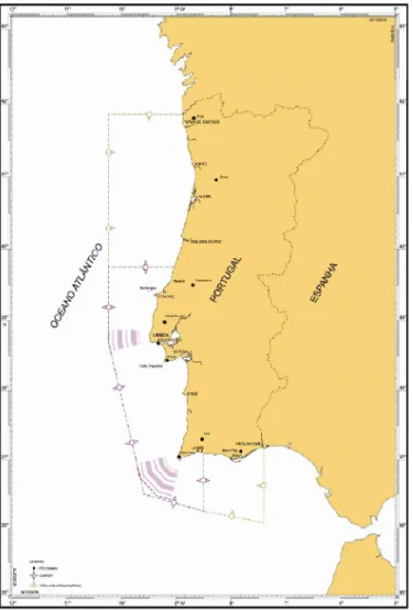 Figura 8 - Rede de portos de Portugal Continental. Extraído de IH (2015)