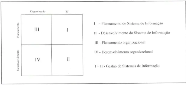Fig 8: Matriz de Actividades de planeamento e desenvolvimento organizacional e do sistema de  informação (retirado de Luís Amaral, op