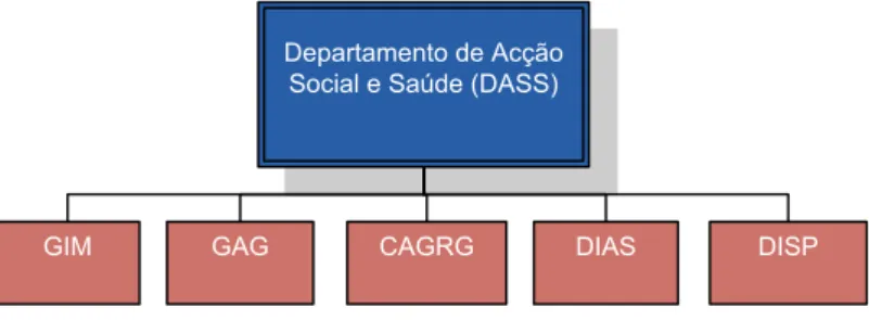 Figura número 1 – Direcções e Serviços do DASS  2.2. Informação Interna 