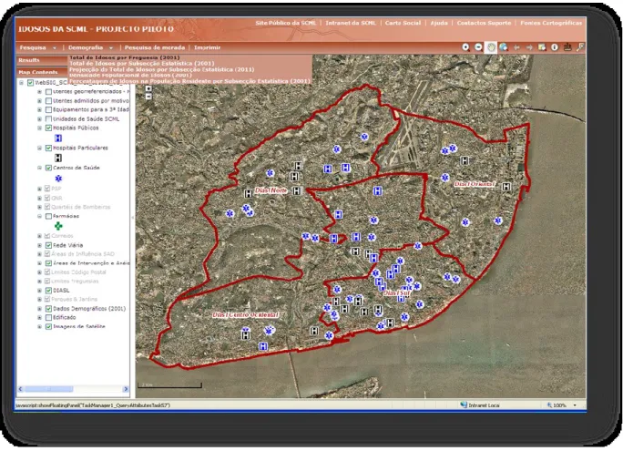 Figura número 10 - Plataforma WebSIG Piloto do DASS para a área de Envelhecimento da  SCML (3) 