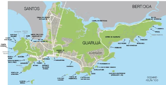 Figura 2: Localização da cidade do Guarujá  Fonte: Google maps (2017) 