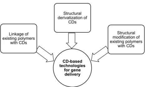 Fig. 8. Major approaches of employing CDs for applications in gene delivery. Adapted from (85)