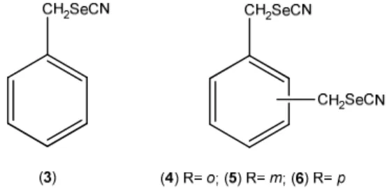 Figura 0.3 - Estrutura dos seleno-cianatos (3-6) avaliados na sua actividade antitumoral