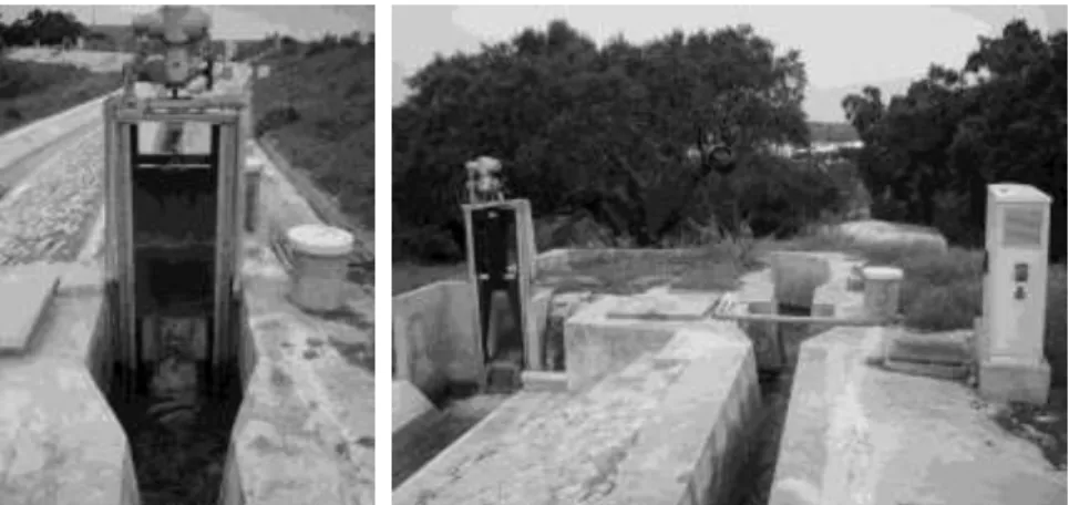 Figure 1. Two of the gates of the pilot canal used in the experiments. 