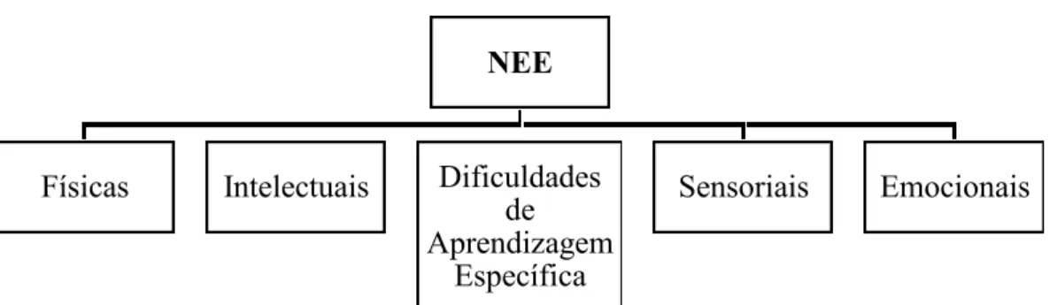 Figura 3 – As diferentes problemáticas associadas às NEE   (Adaptado do livro de Correia, L., 2008, p.45) 