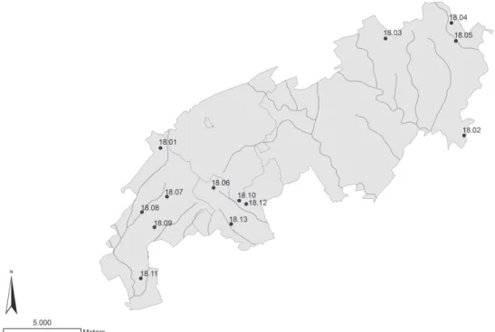 Figura  11  -  Cartografia  dos  sítios  arqueológicos  de  época  romana  no  concelho  de  Vila  Viçosa