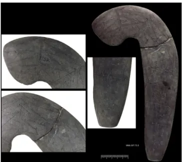 Fig. 16 - Báculo de xisto gravado da «sepultura» do  Sobral do Martim Afonso: MNA 997.73.5