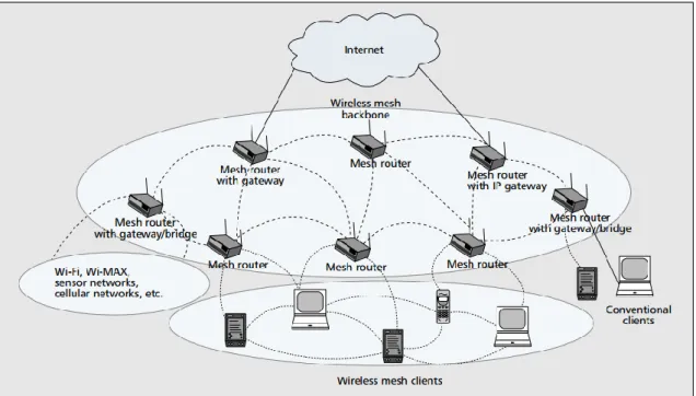 Figure 11 - Hybrid Wireless Mesh Network architecture.
