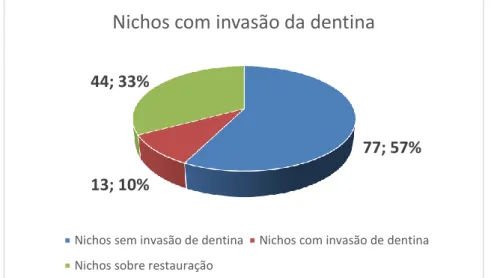 Figura 12 – Nichos com invasão da dentina 