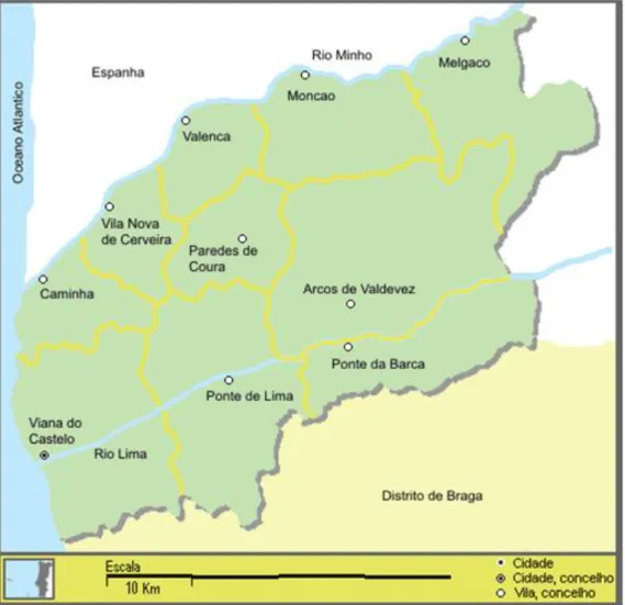 Fig. 1 - Mapa do Distrito de Viana do Castelo