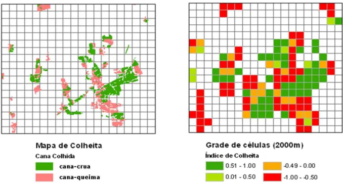 FIGURA 2. Procedimento de geração do índice de colheita para a grade de células com resolução  de  2.000  m