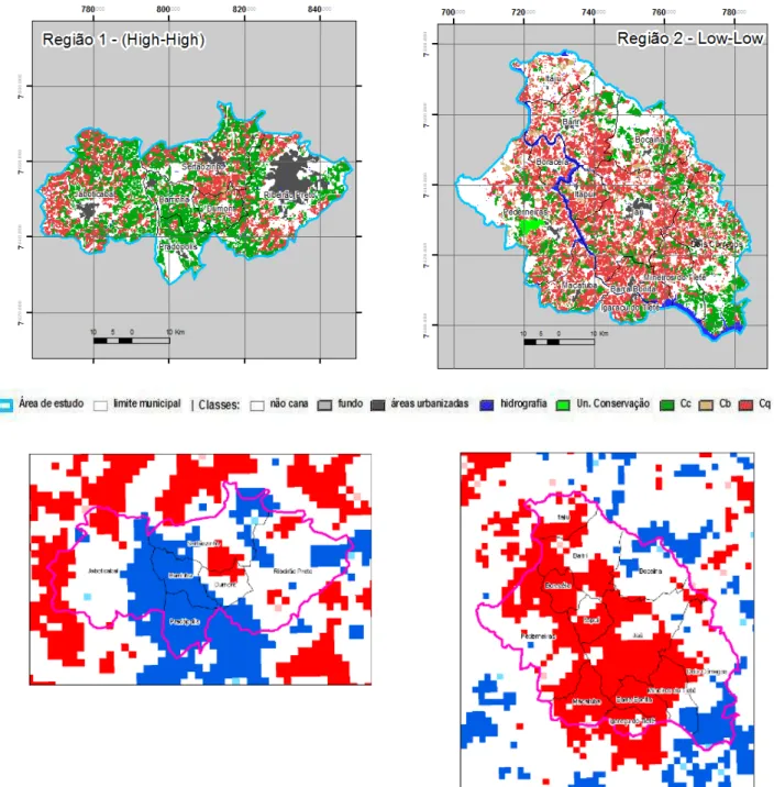 FIGURA 4. Resultado  da  seleção  de  áreas  segundo  análise  de  autocorrelação  espacial  local