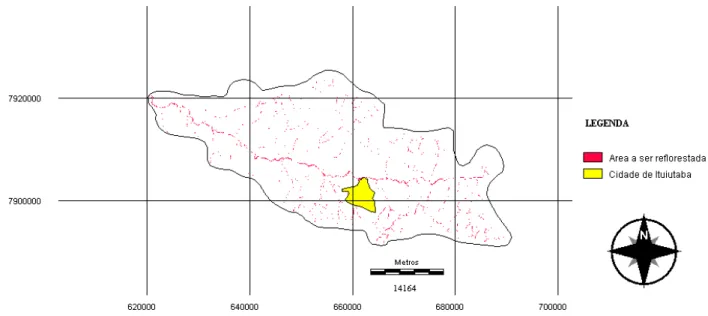 FIGURA  6.  Área  a  ser  reflorestada  na  bacia  do  Rio  Tijuco,  município  de  Ituiutaba