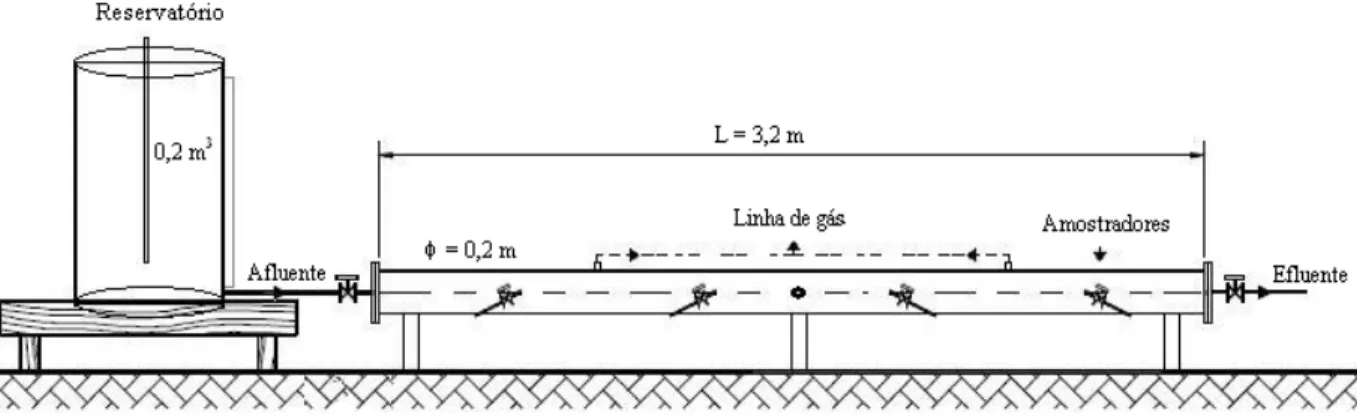 FIGURA 1. Esquema do sistema-piloto para tratamento da ARC (figura sem escala). Scheme of the  treatment system for coffee processing effluents (figure without scale)