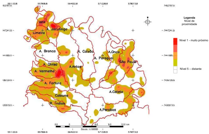 FIGURA 6. Mapa de intensidade de concentração dos imóveis rurais, por Estimador Kernel