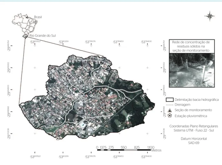 Figura 1 - Localização geográfica da bacia hidrográfica de monitoramento (Cancela-Tamandai).