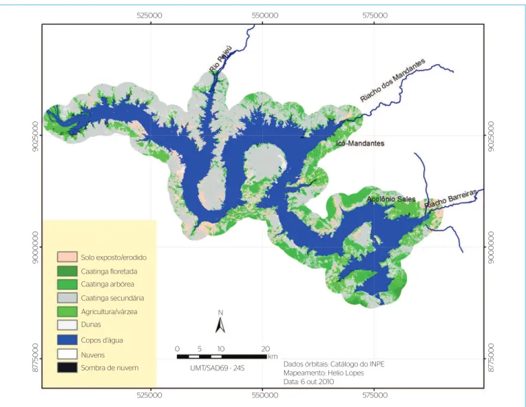 Figura 7 – Mapa de uso e cobertura do solo para as margens do reservatório de Itaparica.