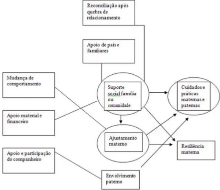 Figura 2 a 2 a 2 a 2 a 2. Modelo adaptado de Borkowski, Whitman,Farris.An Expanded Model of Adolescent Parenting  and  Resilience, 2008.