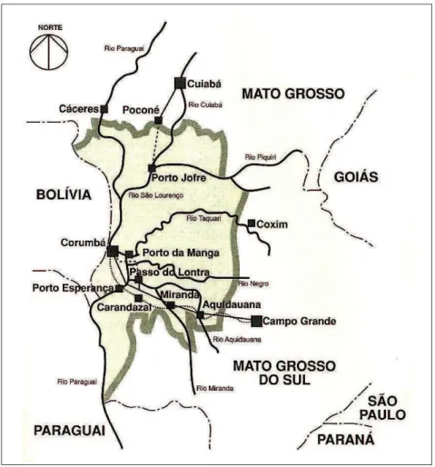 Figura 1 – Mapa de localização do Pantanal (Magalhães, 1992, p.9).
