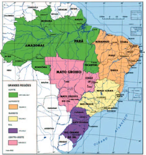 Figura  1  – divisão política do Brasil.