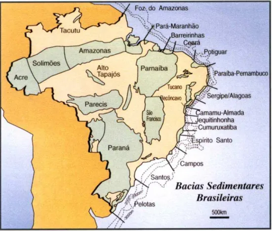 Figura  1  – Bacias sedimentares brasileiras