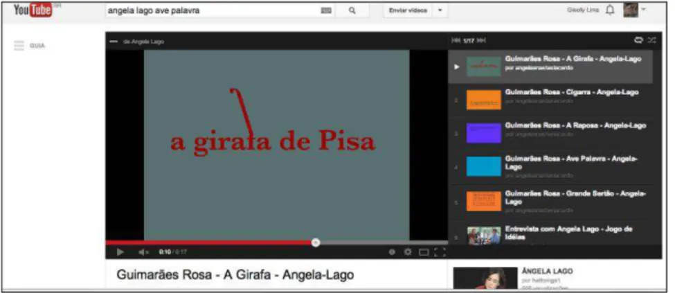 Figura 2  – Poemas digitais da série “Ave, palavra”, de Angela Lago e Guimarães Rosa.