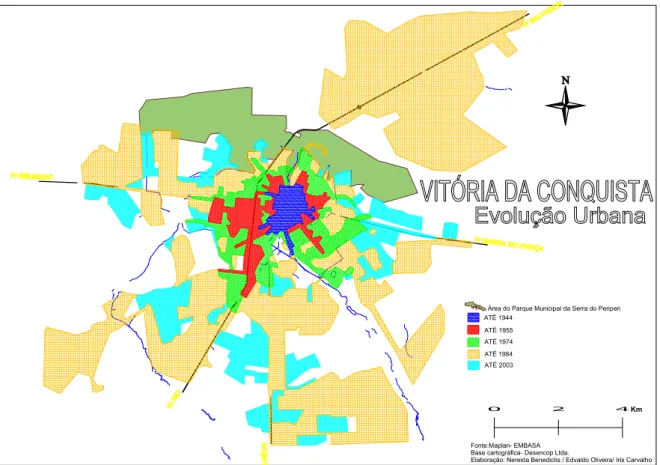 Figura 05: Mapa da Evolução Urbana de Vitória da Conquista de 1944 a 2003