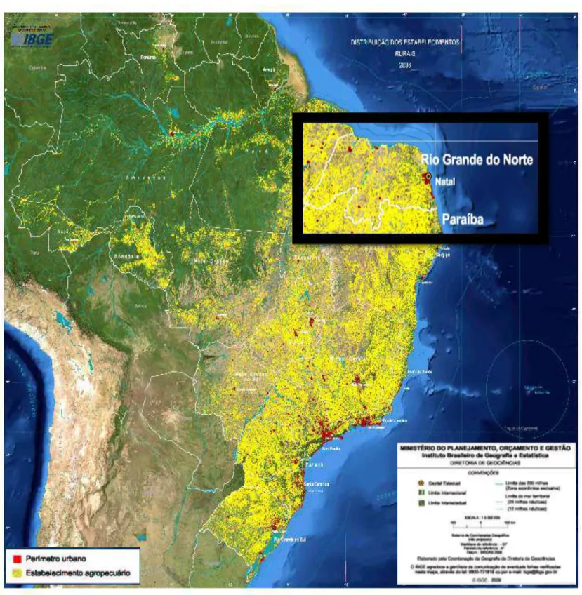 Figura  5:  Distribuição  de  estabelecimentos  rurais  no  Brasil  segundo  dados  do  censo  agropecuário  de  2006