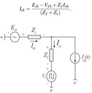 Figura 4.4: Circuito elétrico equivalente do sistema com filtro ativo fazendo Zs 6= 0 e Z l → ∞.