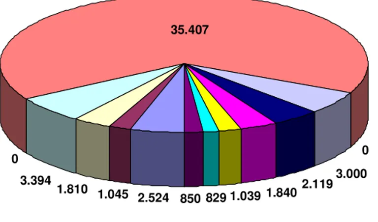 Gráfico 1: Número de Assistentes Sociais inscritos no Conselho  (Dados coletados nos anos 2003-2006) 56