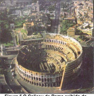 Figura 5 O Coliseu de Roma exibido do  alto, em 1985. 