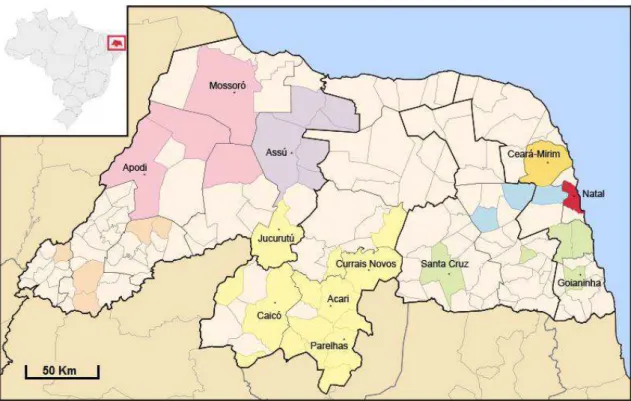 Figura 2.1. Principais regiões e municípios com indústrias cerâmicas em atividade. 