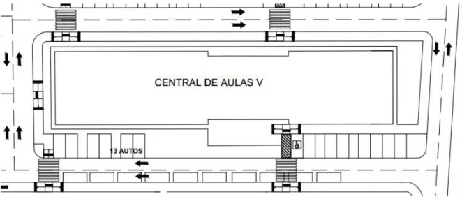 Figura 12 - Planta de locação do Bloco de salas de aulas- térreo  – Central de aulas V- UFERSA Mossoró 