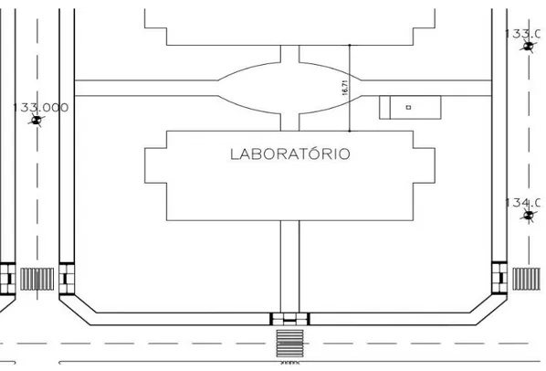 Figura 16 - Planta de locação do Bloco de laboratórios - campus de Caraúbas. 