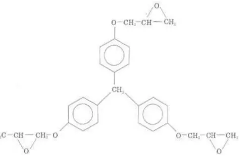Figura 2.5 - Triglicidil tri(hidroxifenil) metano (TTHM) (LEVY e PARDINI, 2006). 
