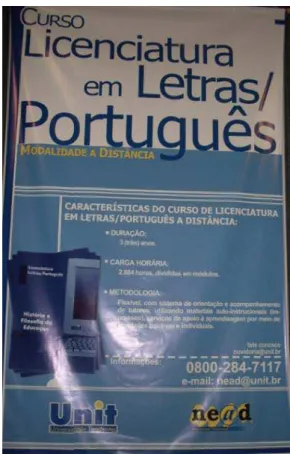 Figura 1 – Banner – Curso Letras-Português EAD  Fonte: Arquivo pessoal 