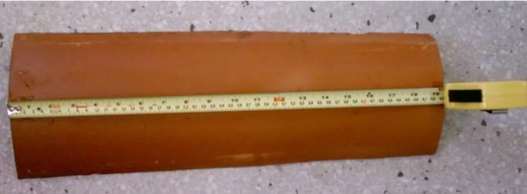 Figura 4.4 – Ensaio de dimensão de telha cerâmica.  