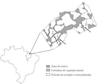 Fig. 1. Localização das áreas de estudo no município de Urbano Santos, nordeste do estado do Maranhão