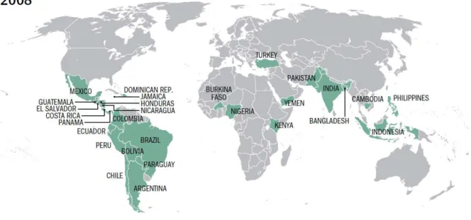 Figura 2  – Programas de Transferência no Mundo em 2008 