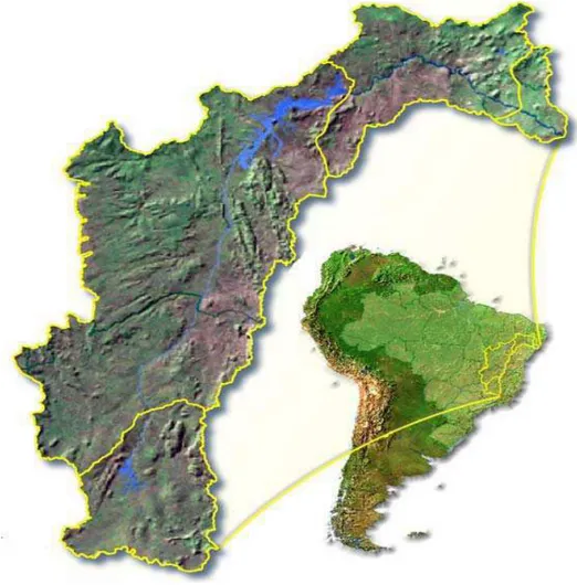 Figura 1 -  Localização da bacia Hidrográfica do Rio São Francisco no território brasileiro