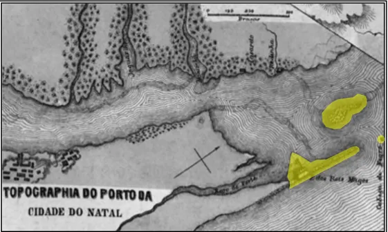 Figura 01  – Porto do Natal – detalhe do mapa da província do Rio Grande, 