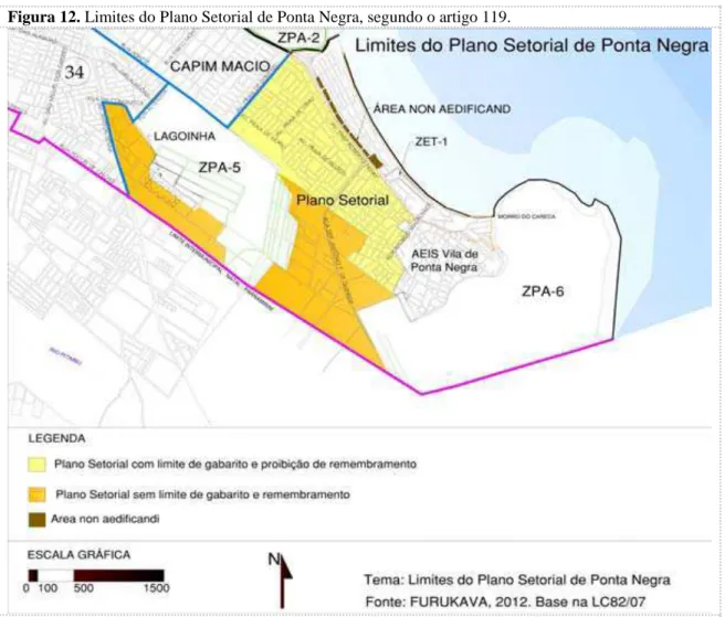 Figura 12. Limites do Plano Setorial de Ponta Negra, segundo o artigo 119. 