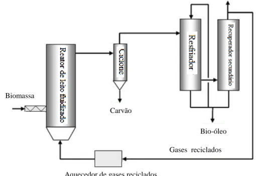 Figura  2.3.  Processo  esquemático  de  um  projeto  de  pirólise  de  Leito  Fluidizado Borbulhante (Ringer; Putsche; Scahill, 2006)