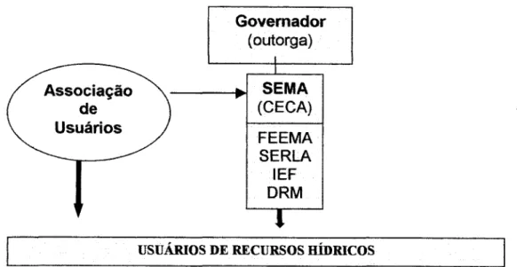 Figura 1:  Arranjo transitório para as bacias fluminenses  Associação  de  Usuários  Governador (outorga) I 1 .